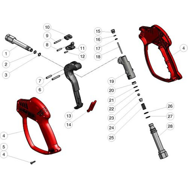 Ремкомплект курка распылительного RL 57  11x1 шт. 