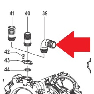 Фитинг угловой 1"1/2; ёлочка 40 мм. насоса BP300