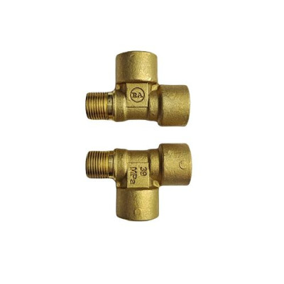 Тройник гайка 3/8"; гайка 3/8"; штуцер 3/8" (Ш-Г)+ (Г)