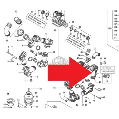 Всасывающий корпус насоса BPS260 (замена арт.3214005800B)