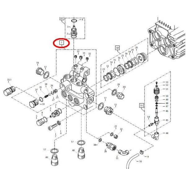 Запчасти для АВД Kranzle корпус помпы AQ для Quadro 800, 1000, 1200 Запчасти для АВД Kranzle корпус помпы AQ для Quadro 800, 1000, 1200