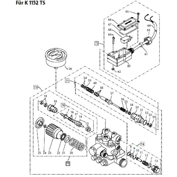 Запчасти для АВД Kranzle регулятор / байпасный клапан для K 1152 TST, HD 10/122, K 1150, HD 10/120 Kranzle Запчасти для АВД Kranzle регулятор / байпасный клапан для K 1152 TST, HD 10/122, K 1150, HD 10/120 Kranzle