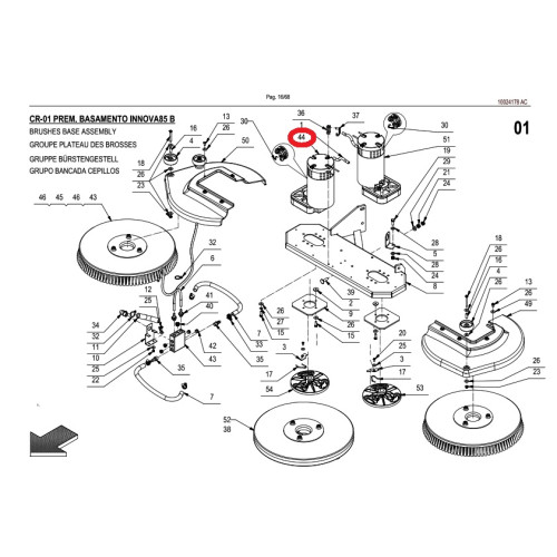 Мотор привода щетки Comac Innova 85B sinstra