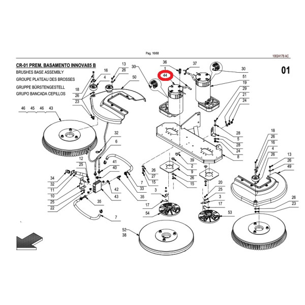 Мотор привода щетки Comac Innova 85B sinstra