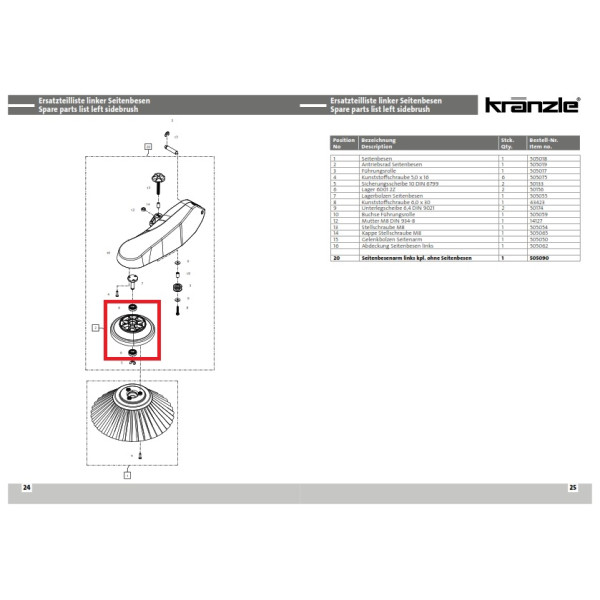 Ведущее колесо боковой щетки для Colly 800