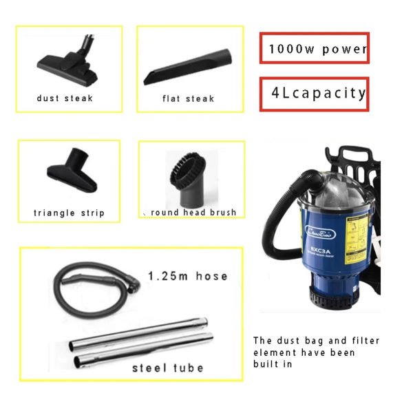 Пылесос сухой уборки промышленный ChaoBao BXC3A ранцевый