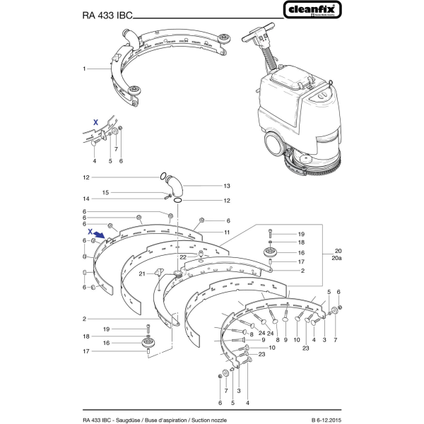 Всасывающие полосы для сквиджа на поломоечную машину Cleanfix RA 433 IBC