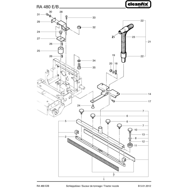 Резинки всасывающей балки на Cleanfix RA 480
