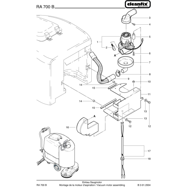Вакуумный мотор для Cleanfix RA 700 B Вакуумный мотор для Cleanfix RA 700 B