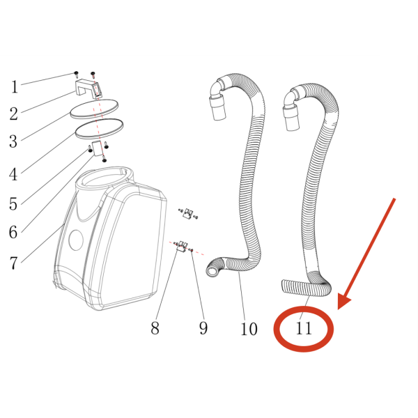 Всасывающий шланг Ø 24*1450мм для Chancee M30
