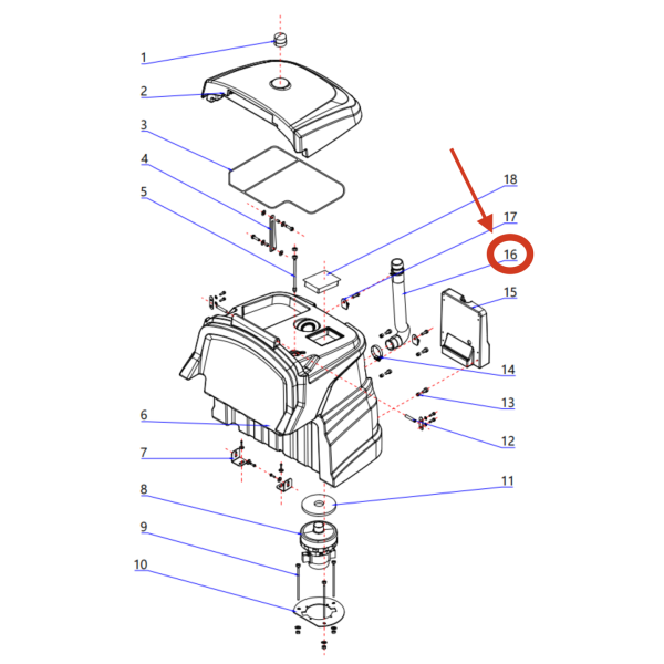 Шланг для слива грязной воды Ø50*690 мм для Chancee K90