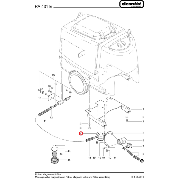 Фильтр подачи воды в сборе для поломоечных машин Cleanfix