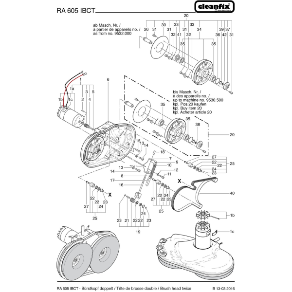 Ремень привода щетки cleanfix Ra 605