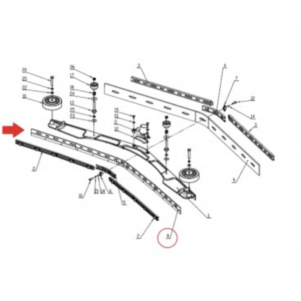 Передняя водосборная резинка для Gadlee GT110+ Передняя водосборная резинка для Gadlee GT110+