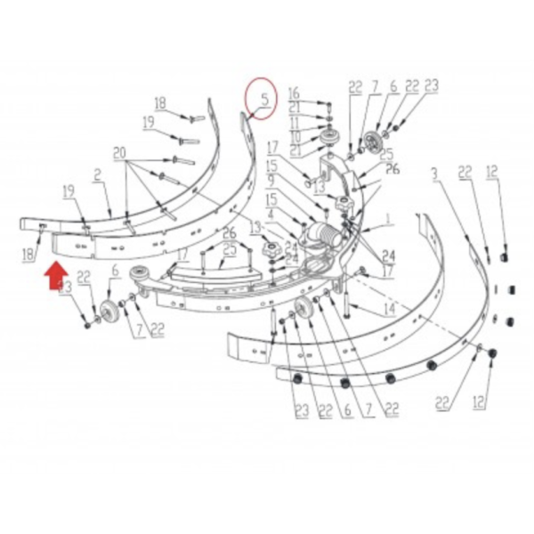 Передняя водосборная резинка для Gadlee GT30
