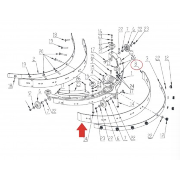 Задняя водосборная резинка для Gadlee GT30