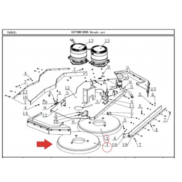 Щетка дисковая для Gadlee GT180 B95
