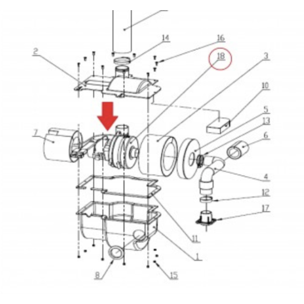 Вакуумный мотор для поломоечной машины Gadlee GT110+
