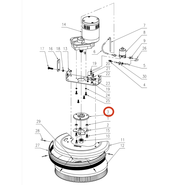 KEDI Фланец крепления щётки 350B-MZ03