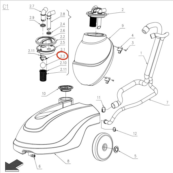 KEDI Шар клапана бака грязной воды 350В-Р08 KEDI Шар клапана бака грязной воды 350В-Р08