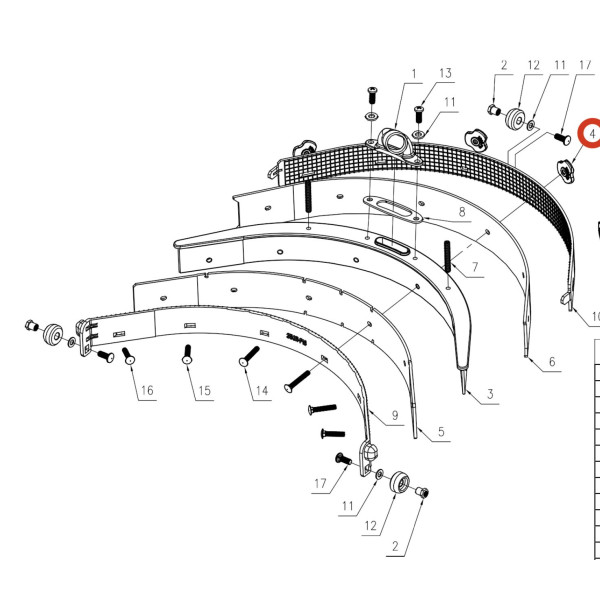 KEDI Гайка водосборной балки 350B-P18