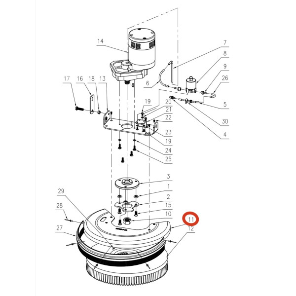 KEDI Кожух щетки 350B-P40