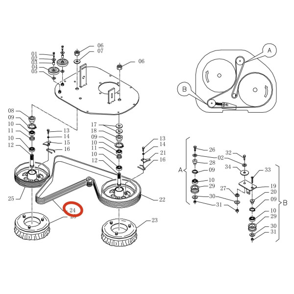 KEDI Приводной ремень щетки 520B-P54 KEDI Приводной ремень щетки 520B-P54