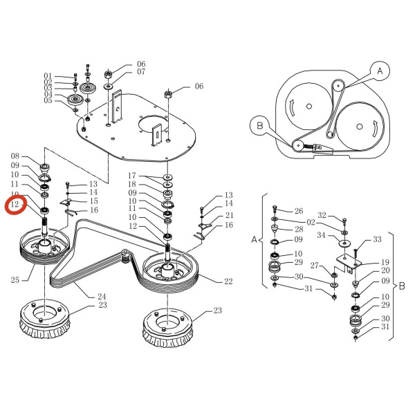 KEDI Вал шкива 520В-MZ28