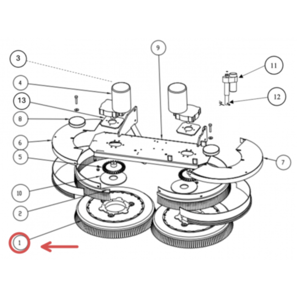Щетка магнитная 16" для поломоечной машины VinnerMyer S860R