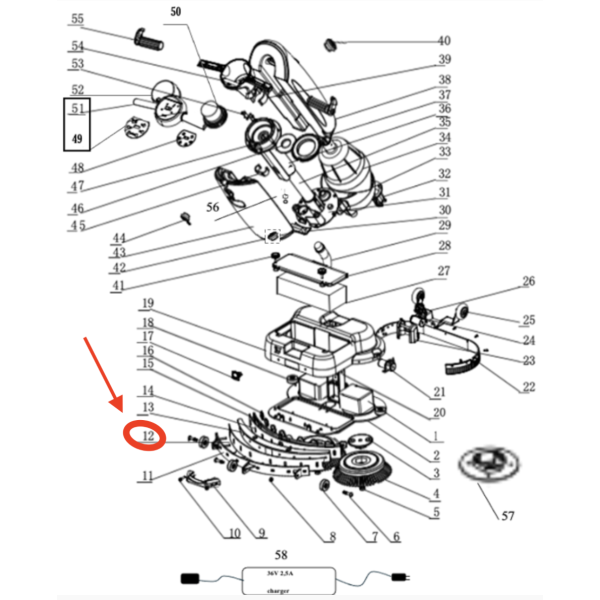 Задняя водосборная резинка для VinnerMyer S430B Задняя водосборная резинка для VinnerMyer S430B