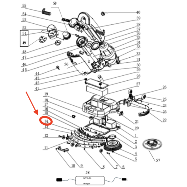 Передняя водосборная резинка для VinnerMyer S430B Передняя водосборная резинка для VinnerMyer S430B