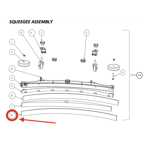 Передняя водосборная резинка 52*844 мм для VinnerMyer S460 / S530 Передняя водосборная резинка 52*844 мм для VinnerMyer S460 / S530
