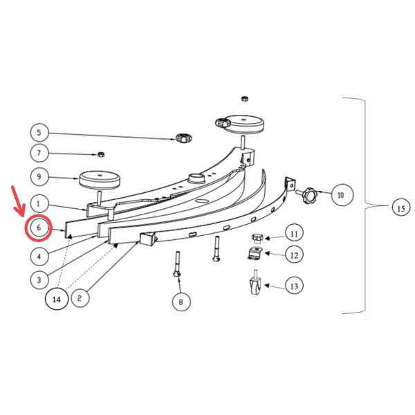 Передняя водосборная резинка 52*1091 мм для VinnerMyer S560R / S660R