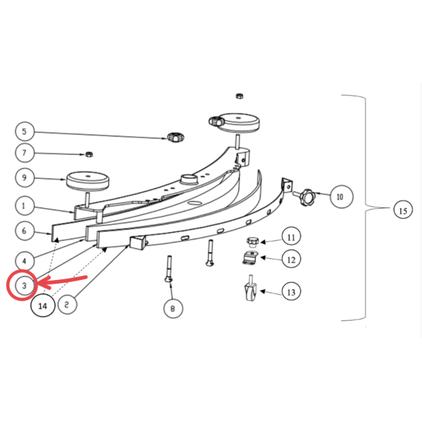 Задняя водосборная резинка 52*1160 мм для VinnerMyer S560R/ S660R