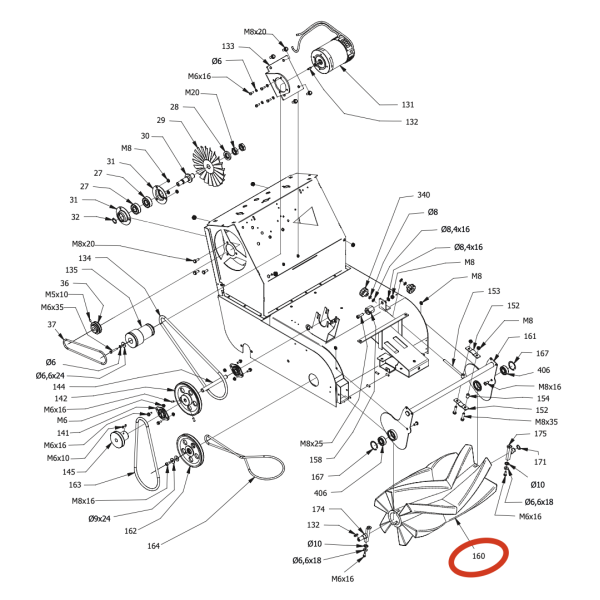 Центральная щетка 700мм Lavor Pro SWL 700 ET/ 700 ST Центральная щетка 700мм Lavor Pro SWL 700 ET/ 700 ST
