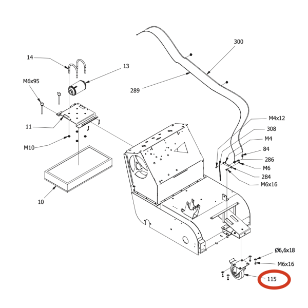 Поворотное колесо Lavor Pro SWL 700 ET/ 700 ST