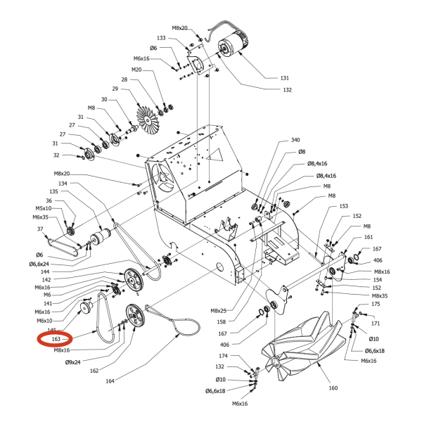 Ремень привода центральной щетки D8x800 Lavor Pro SWL 700 ET Ремень привода центральной щетки D8x800 Lavor Pro SWL 700 ET