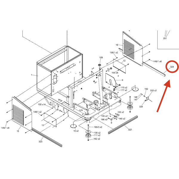 Бампер левый Lavor Pro SWL R 1000 ET Бампер левый Lavor Pro SWL R 1000 ET
