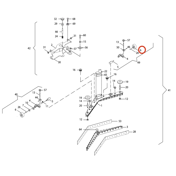Колесо сквиджа D50x21 D.8 Lavor Pro Free Evo 45B