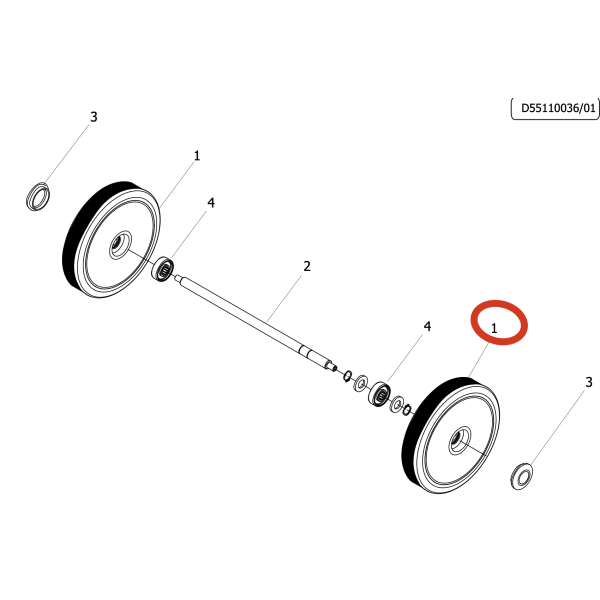 Ходовое колесо D=210мм Lavor pro Quick 36B/E