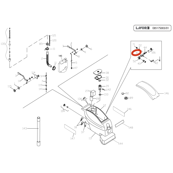 Кран подачи воды Lavor Pro SCL MIDI-R 75BT
