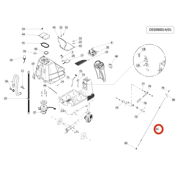 Трос поднятия балки Lavor Pro Comfort XS 75/85 Essential