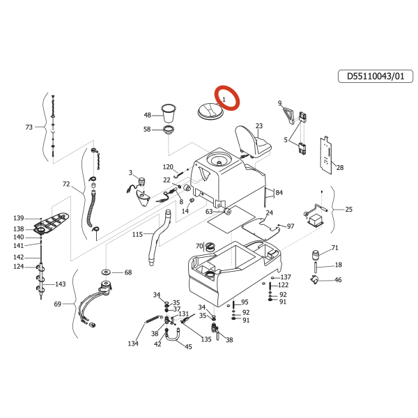 Крышка бака грязной воды Lavor Pro S-R 90 Крышка бака грязной воды Lavor Pro S-R 90