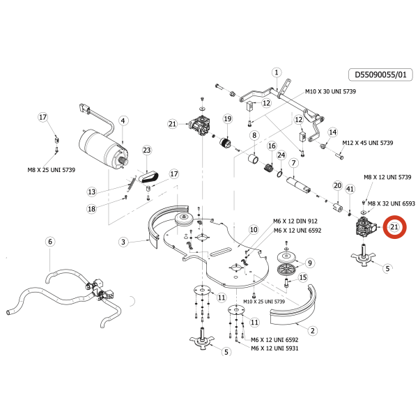 Редуктор для привода щетки 24V Lavor Pro Comfort XS 75 Essential/ SCL Easy R 50 BT
