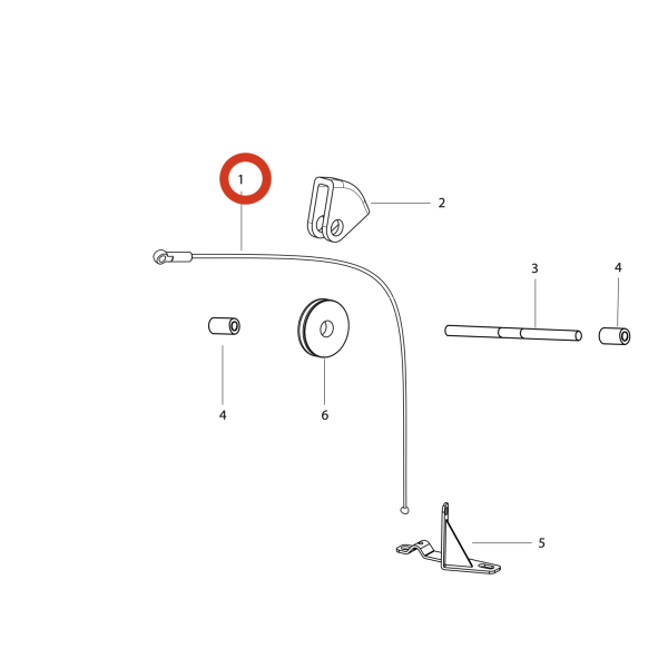 Малый трос подъема щетки 24см Lavor Pro Free Evo 45/50B/E/BT