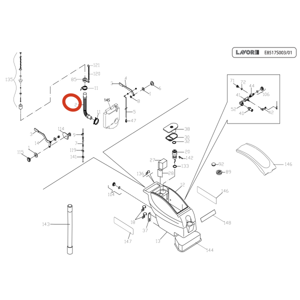 Шланг сливной 600мм D51 Lavor Pro SCL MIDI-R 75BT