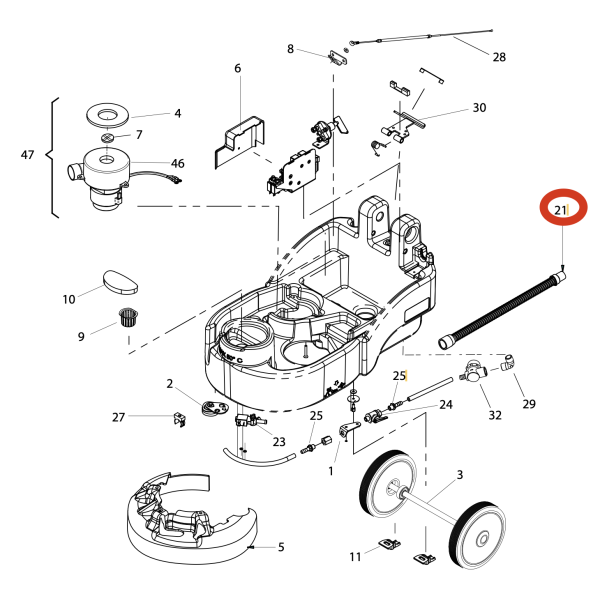 Шланг всасывающий для Lavor pro Quick 36B/E