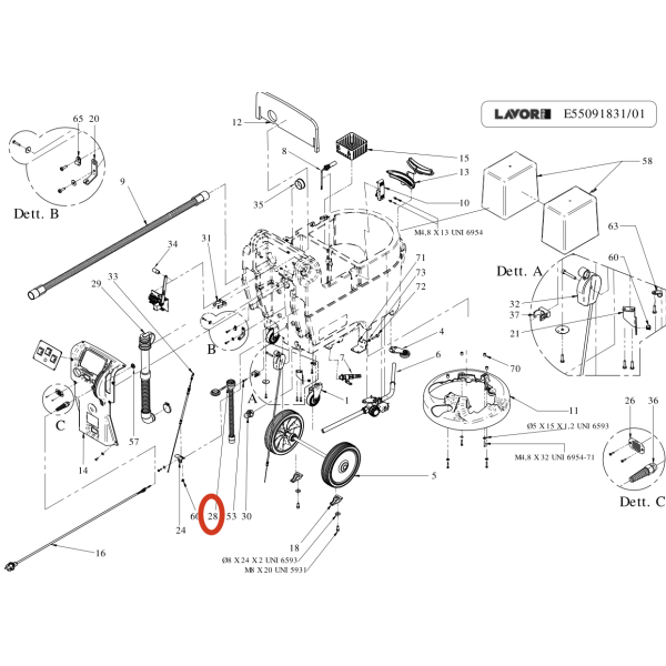 Сливной шланг чистой воды Lavor Pro Speed 45 E/B