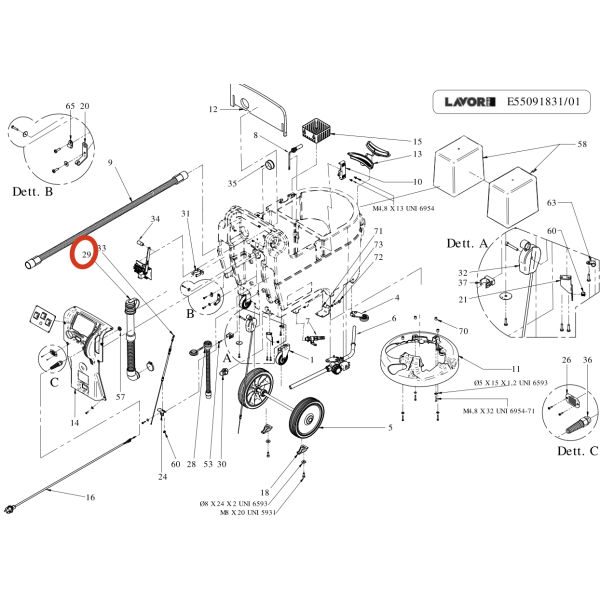 Сливной шланг грязной воды Lavor Pro Speed 45 E