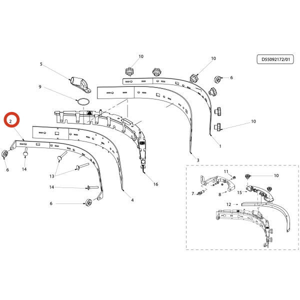 Держатель переднего скребка Lavor pro Quick 36B/E Держатель переднего скребка Lavor pro Quick 36B/E